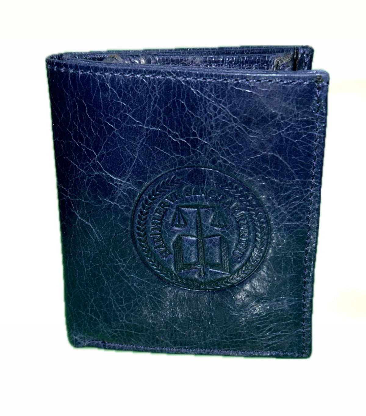 LACİVERT PARLAK DERİ CUHURİYET SAVICISI LOGOLU CÜZDAN